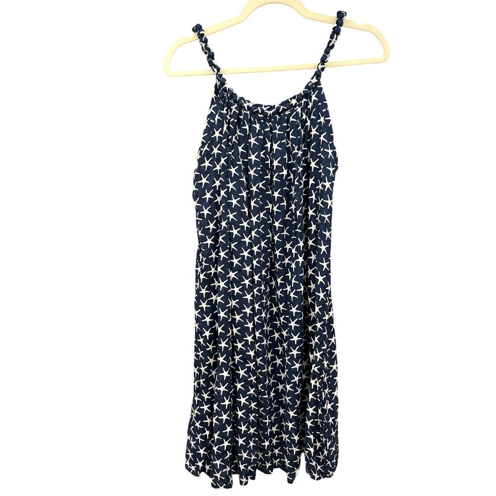 Peaceful People Sun Dress Beach Stars Small Navy Nautical Starfish Ocean Braided